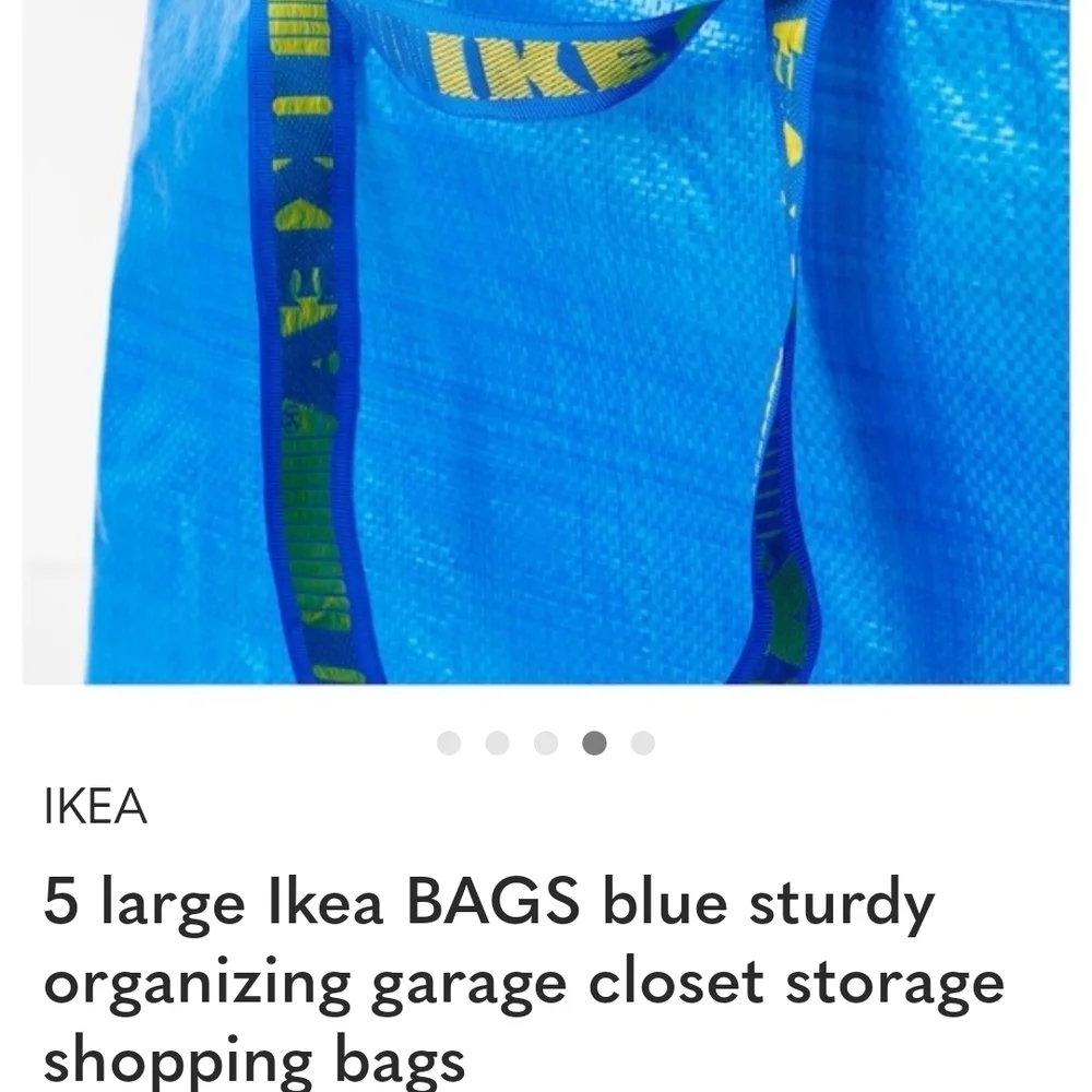 IKEA Blue Shopping Bag with Yellow Accents 5 For $15